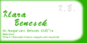 klara bencsek business card